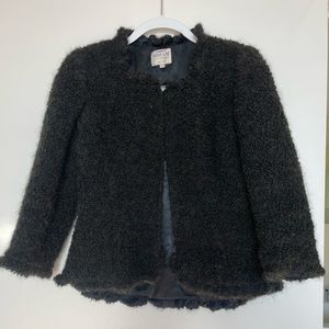 Armani Collezioni Zip Jacket Size 8. Virgin wool, mohair and alpaca. Dark Green.